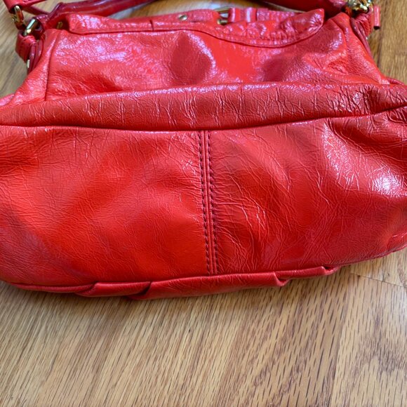 MARC BY MARC JACOBS Orange Leather Satchel Shiny Classic Q Lil Ukita - Picture 6 of 8